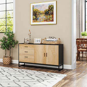 Juego de muebles de baño de estilo europeo con tocador de tablero MDF de aluminio de madera maciza resistente al agua con lavabo de cerámica - Product Image 3