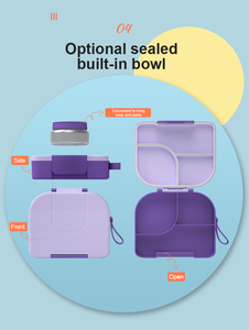 Boîte à lunch bento pour enfants avec bol en acier inoxydable pour soupe, boîte à lunch mignonne en forme d'éléphant avec 4 compartiments, thermos alimentaire - Product Image 3