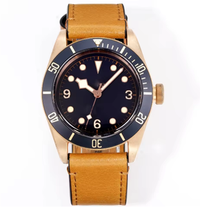 Montre mécanique pour homme avec cadran bleu incurvé, mouvement automatique en bronze, boîtier de 43 mm, bracelet en cuir italien, durable et multifonctionnelle - Product Image 6