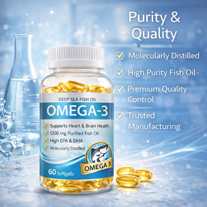 Huile de poisson des grands fonds, capsules molles d'Oméga-3 EPA DHA, 60 unités, haute pureté, marque privée, certifié GMP, service OEM/ODM - Product Image 3