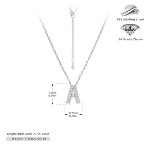Gioielli Raffinati Collana con Ciondolo in Argento Sterling 925 Placcato <span class=keywords><strong>Oro</strong></span> 26 Iniziali Inglesi AZ Gioielli Mini da Donna Tendenza 2025 - Product Image 6