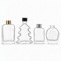 Diffuseur en verre en forme de sapin de Noël de 200 ml avec bouchon à vis assorti et étiquette, rechargeable