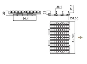 LBP821 Plastic Table Top Roller Chain Conveyor Accumulation Roller Table Top Modular Belt Chain