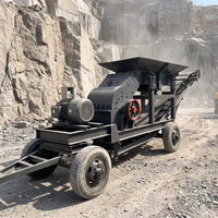 Concasseur mobile hybride diesel et électrique, machine de concassage de pierres portable pour l'extraction aurifère