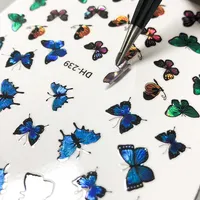 Adesivi farfalla 3D decalcomanie per unghie a farfalla, adesivo per unghie fai da te con farfalla glitterata di nuova moda