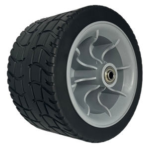 Pneu et roues de chariot de chariot de chariot pliant de plage de PVC de plastique solide de 7x4 pouces - Product Image 1