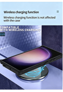 Funda Protectora Resistente Delgada Transparente Negra y <span class=keywords><strong>Azul</strong></span> para Teléfono Samsung S26 S25 S24  Note 20Ultr Series PC TPU Armor Capa - Product Image 5
