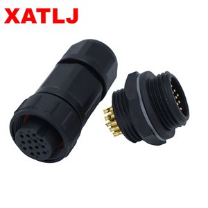 XATLJ M19 serisi 2 3 4 5 6 7 8 2 + 3 2 + 4 çekirdek erkek kadın popo hızlı kilit su geçirmez konnektör CE UL94V-0 25A - Product Image 4