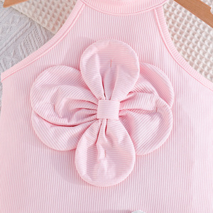 ชุดลำลองสำหรับเด็กผู้หญิง อายุ 1-5 ปี ชุดสองชิ้นสุดหรู ปักลายดอกไม้สวยงาม เสื้อแขนกุด ลายสัตว์ - Product Image 2