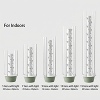 Système de culture hydroponique vertical aéroponique facile à assembler, avec pompe et éclairage LED, pour usage commercial en ferme