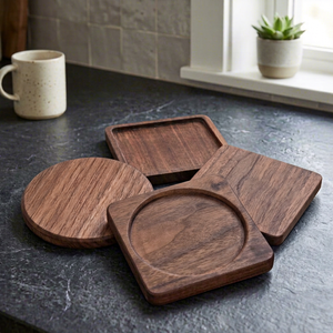 Acacia Wholesale Custom Factory OEM Acacia Cork Bamboo coaster <b>Walnut</b> Wooden coaster Beech coaster for <b>Coffee</b> Cup - Product Image 1