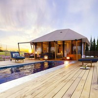 Tente de glamping de luxe ZHUNIU 6x8m pour l'extérieur, tente de safari de haute qualité pour hôtel, camping, lodge avec salle de bain
