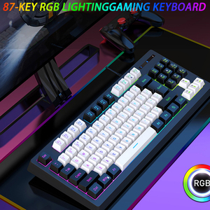 <span class=keywords><strong>Clavier</strong></span> de jeu pour PC à 68 touches avec éclairage RVB, mécanique, interface 2,4 GHz, connexion de type C, trois modes avec capuchons de touches, produit pour les joueurs - Product Image 2