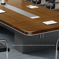 Ensemble de bureau de réception moderne et simple, grand bureau de réunion, chaise de bureau, table de conférence en bois pour la formation