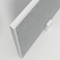 Panneau de séparation de bureau moderne en tissu avec cadre en aluminium mince de 12 mm, absorption acoustique, fixation au bureau, pour salles de conférence