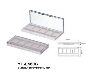 5 Color Slim Rectangle <b>Slime</b> Eyeshadow Palette Container White ABS Plastic Cosmetic Blush Cases Clear Lid for Makeup - Product Image 2