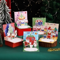 Nouvelle carte de vœux de Noël tridimensionnelle créative avec bénédictions et messages de vacances. Carte Père Noël avec enveloppe.