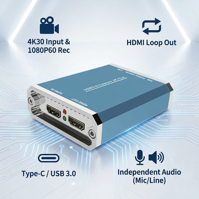 Wholesale Professional Grade 4K Ultra HD 4K30fps HDMI to USB 3.0 Video Capture Card for PS5 Xbox Gaming and Live Streaming