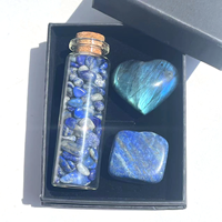 Vente en gros de gravats minéraux naturels en vrac, en bouteille, améthyste, quartz rose, labradorite en forme de cœur, coffret cadeau