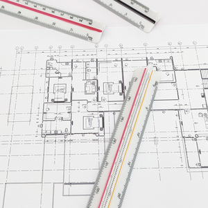30Cm Professionele Tekening Heerser Afgeschuinde Randen Architectuur 6 Verhouding 1:100/200/250/300/400/500 Hoge Driehoekige Schaal Heerser - Product Image 4