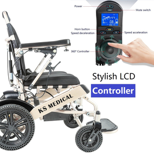 Fauteuil roulant électrique léger motorisé KSM-601L avec joystick, écran LCD, commande vocale, pliable, portable, tout-terrain, structure nid d'abeille - Product Image 3