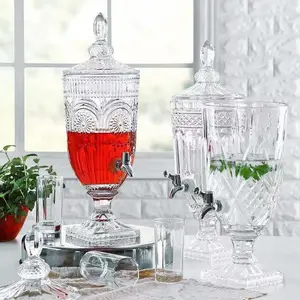 Chì Miễn Phí Crystal Glass Pitcher Cho Juice Big Glass Pitcher Với Vòi Bán Sỉ Nước Thủy Tinh Jug Pitcher Trong Nhà Hàng