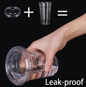 Gobelets en plastique jetables de 95 mm pour boissons froides, jus, boba, thé au lait, bubble tea, avec couvercle, en PET, 9, 10, 12, 14, 16, 20 oz, vente en gros - Product Image 4