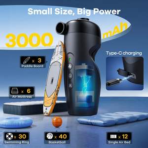 <span class=keywords><strong>Compresor</strong></span> de bomba de aire SUP eléctrico recargable de 12V, inflador de neumáticos de tabla de remo de pie de 20PSI, conveniente para inflar en el agua - Product Image 6