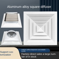 Offres Spéciales en alliage d'aluminium diffuseur carré retour de plafond évent à persiennes d'air à quatre côtés