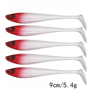 Alta calidad 9cm 5,4G 5 uds 6 colores perca biónica deformada pez negro cebo suave moluscos - Product Image 6