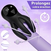 Stimulator masculin contrôlé par application, 10 modes de vibration, entraîneur de sensibilité et d'endurance, jouet intime pour hommes en TPE souple