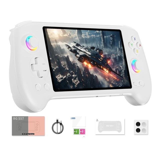 RG557 Retro Handheld Game Console 5.48 Inch AMOLED Screen Handheld Emulator System Dimensity 8300 Processor Support WiFi