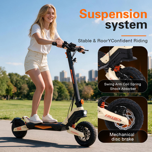 Trottinette pliable pour adultes, éclairage, déplacement urbain, pneus de 10 pouces, autonomie de 40 km, trottinette électrique puissante, entrepôt UE - Product Image 5