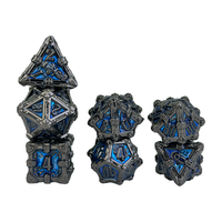 Lot de 7 dés de jeu de table RPG D&D D20 personnalisés en métal polyédrique avec logo, écologiques et de luxe, pour Dungeons & Dragons