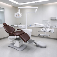 Unité de fauteuil dentaire avec compresseur intégré, système de livraison à 2 pièces, crachoir en céramique, éclairage LED et détartreur pour clinique