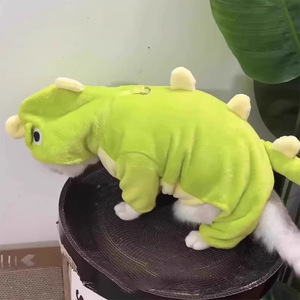 Abbigliamento Invernale per Cani e Altri Animali Domestici: Costume Caldo in Poliestere Felpato con Simpatico Dinosauro Trasformabile - Ideale per Teddy e Bichon - Product Image 3