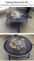 Barbecue au charbon de bois pliable IKW, design compact et léger, portable, à 3 pieds, en métal, pour le camping, le jardin, les barbecues en famille, foyer, brasero