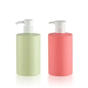 500ML HDPE Lotion Bottle With Pump Plastic Round Shaped Body Shampoo Bottle Packaging