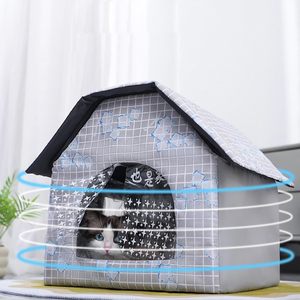 Cooling Cat House <b>Bed</b> for Outdoor Indoor Waterproof Insulated Cat House 9 Ice Packs Shelter Pet Folding <b>Portable</b> Cat House <b>Bed</b> - Product Image 5