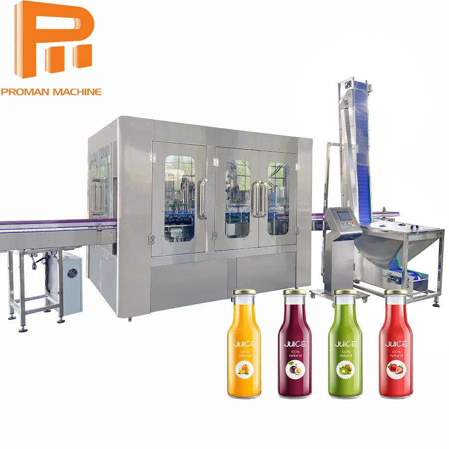 Set completo automatico 330ml 500ml bottiglia di vetro succo di riempimento a caldo linea di produzione di confezionamento