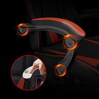 Chaise de jeu ergonomique RGB LED avec haut-parleurs en cuir PU, chaise de bureau de haute qualité pour gamer