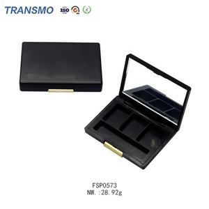 Palette de fards à paupières écologiques en PCR, emballage vide en plastique, 3 couleurs, étui vide pour palette de fards à paupières en PCR avec miroir - Product Image 1