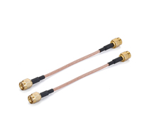 Par de Cables Coaxiales SMA Macho a Macho, Chapados en Oro, con Blindaje de Oro Rosa y Termocontraíbles, para Antena RF, Pruebas de Radio, OEM