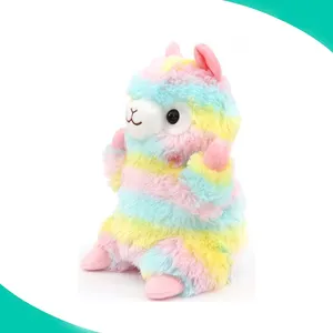 Mejor venta de alta calidad encantadora Arco Iris alpaca marioneta de mano para niños en precio barato
