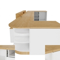 Comptoirs de caisse de supermarché en bois et métal, présentoirs pliables, rayonnages de supermarché en acier et bois, gondoles combinées