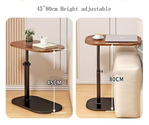 Mesa de esquina pequeña, mesa de centro móvil, función de elevación, sala de estar, dormitorio, mesita de noche, tipo de pie de Metal - Product Image 5