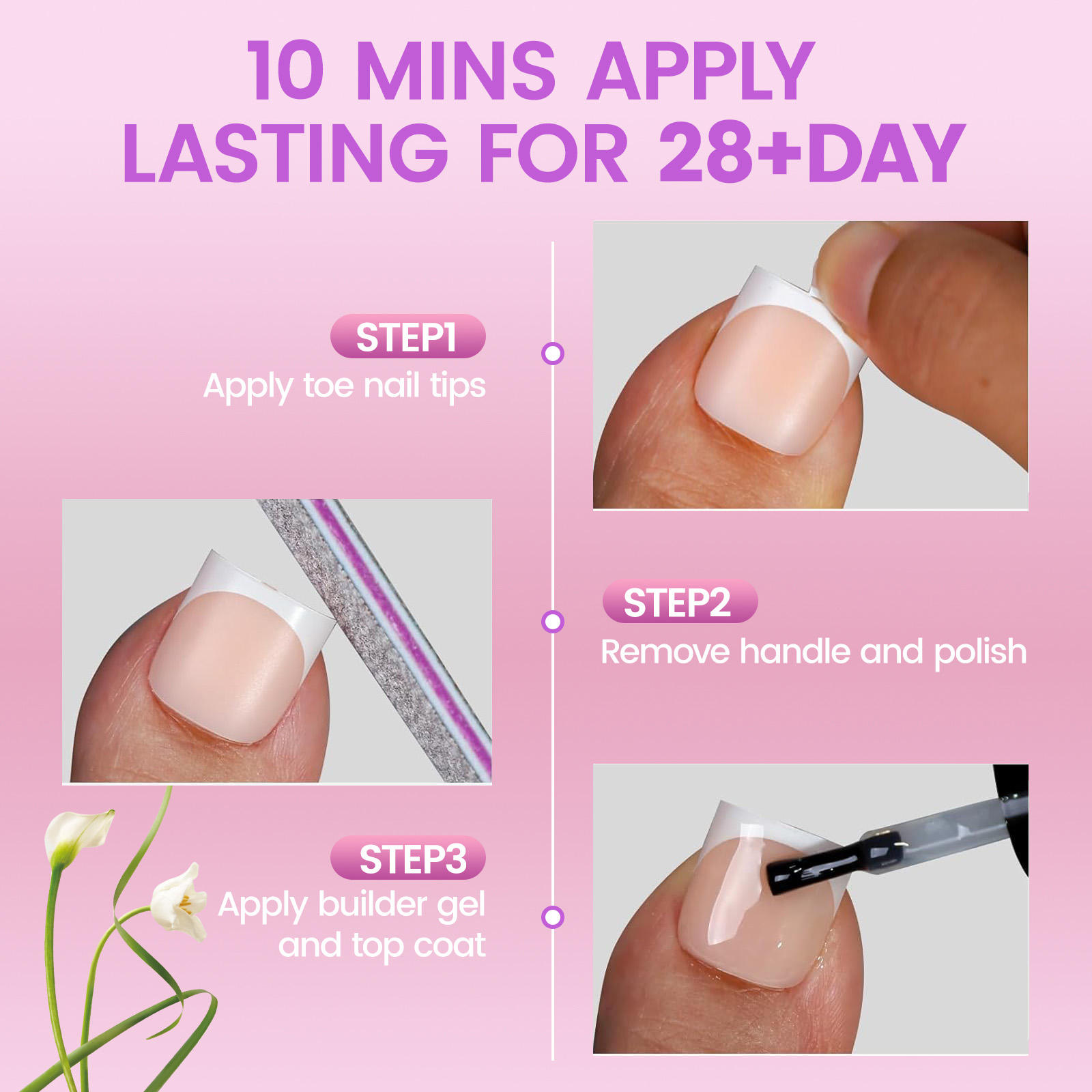 Customize 180pcs Press on Foot Nail Tips Artificial Fake Toenails Square French Nude Soft Gel Press on Toe Nails