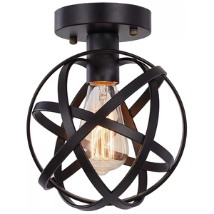 Black Finished Industrial Metal Spherical Pendant