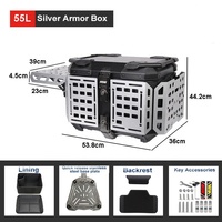 SLKE 55L en alliage d'aluminium multi-fonctionnel coffre pliable queue boîte support blindé Scooter moto boîte supérieure support d'extension