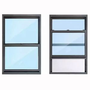 Thiết kế hiện đại Low E kính ba cửa sổ nhôm bão Đôi Treo tính năng an toàn Mỹ bình thường Kích thước cửa sổ cho nhà ở - Product Image 1